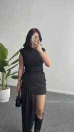 Waslo Tasarım Elbise - Siyah - Görsel 4