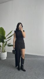 Waslo Tasarım Elbise - Siyah