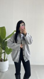 Westo Kaşe Bomber Ceket - Gri - Görsel 4