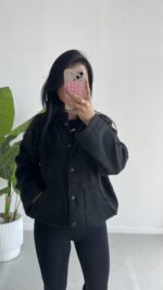 Westo Kaşe Bomber Ceket - Siyah - Görsel 6