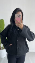 Westo Kaşe Bomber Ceket - Siyah - Görsel 7