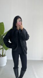 Westo Kaşe Bomber Ceket - Siyah - Görsel 2