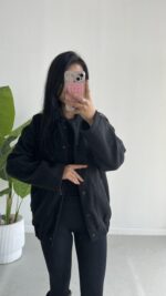 Westo Kaşe Bomber Ceket - Siyah - Görsel 3