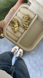 Yeni Sezon Gold İstiridye Küpe - Görsel 2