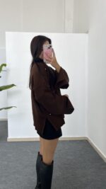 Yırtmaçlı Çelik Triko - Kahverengi - Görsel 5