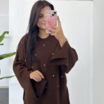 Yırtmaçlı Çelik Triko - Kahverengi