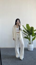 Yonca Keten Gömlek - Ekru - Görsel 3