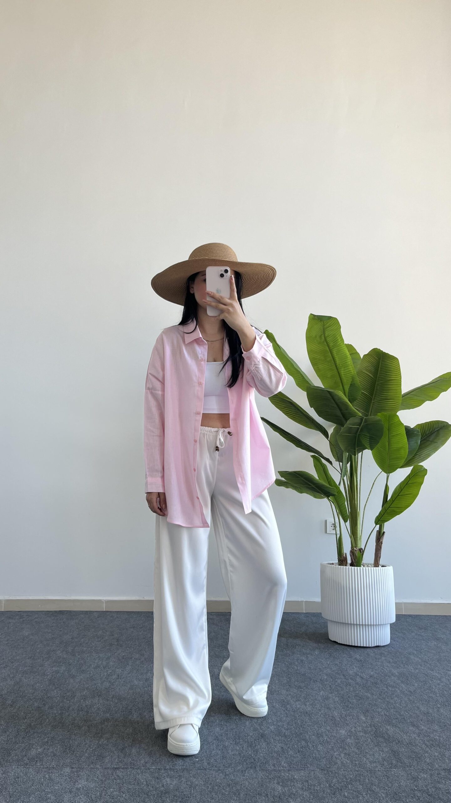 yonca-keten-gomlek-pembe-5-4e27.jpeg Yonca Keten Gömlek - Pembe - Görsel 1