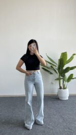 Zımba Boncuk Detaylı Crop - Siyah - Görsel 6