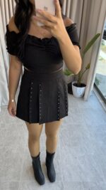 Zımba Detay Şortlu Etek - Görsel 4