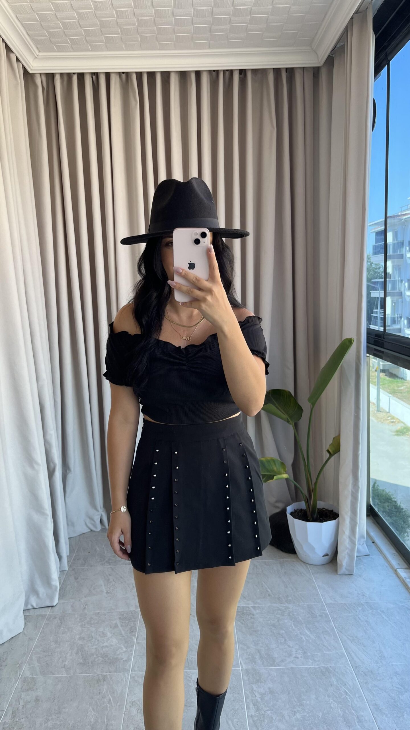 zimba-detay-sortlu-etek-033-b1731b-1.jpeg Zımba Detay Şortlu Etek - Görsel 1