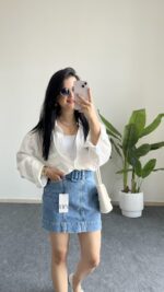 Zr Marka Kemerli Kot Etek - Görsel 3