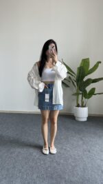 Zr Marka Kemerli Kot Etek - Görsel 7