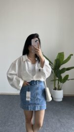 Zr Marka Kemerli Kot Etek - Görsel 2